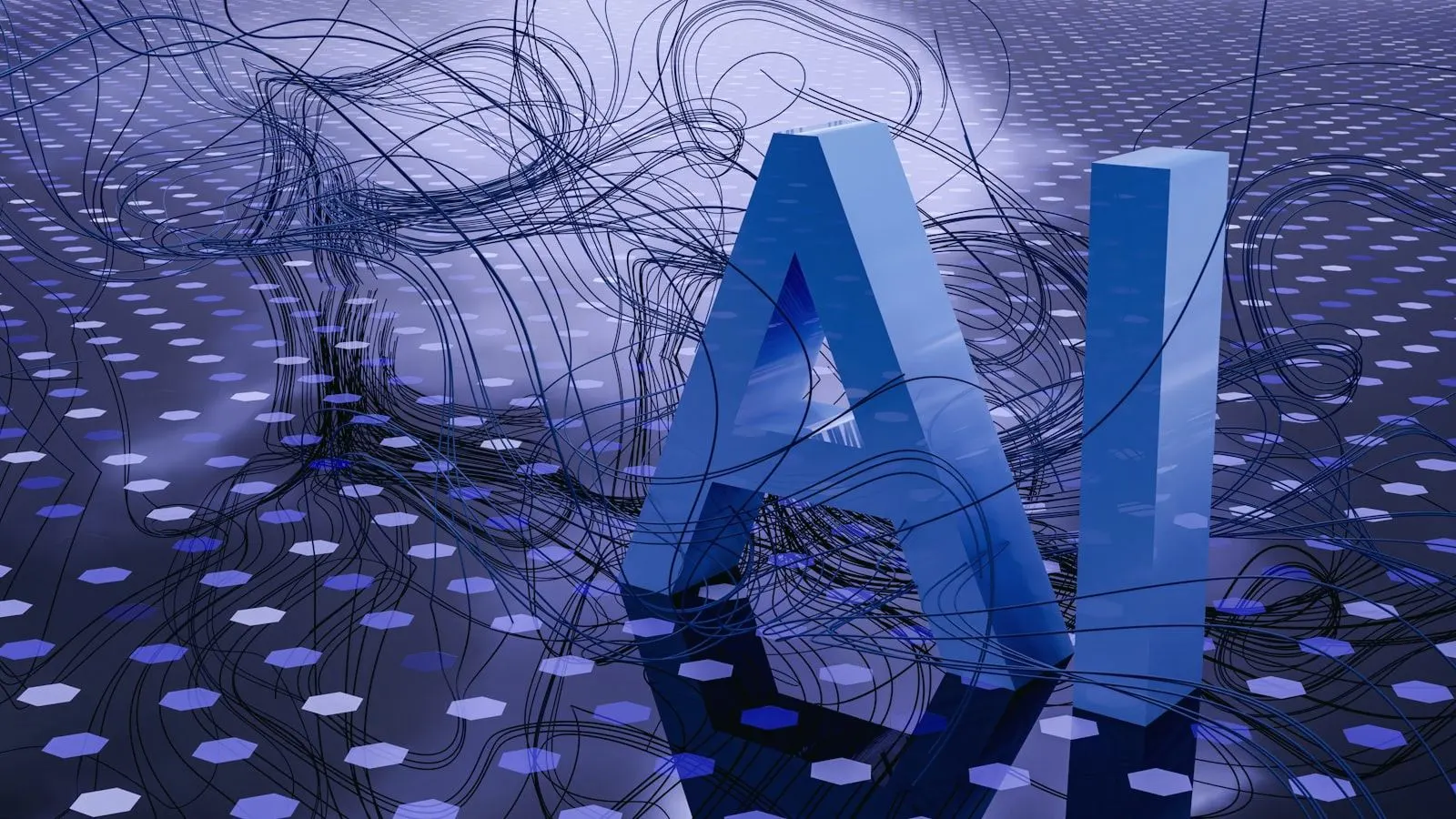 Abstract brand-toned imagery representing AI in an accounting practice
